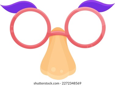 vector illustration of fun mask, party glasses, party template, clown glasses 