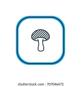 Vector Illustration Of Fungi Outline. Beautiful Food Element Also Can Be Used As Mushroom Element.