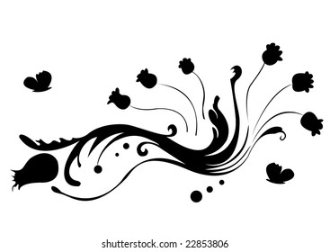 Vector illustration of funky abstract beautiful flower.