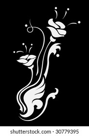 Vector illustration of funky abstract beautiful flower.
