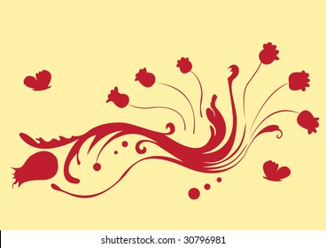 Vector illustration of funky abstract beautiful flower.