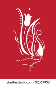 Vector illustration of  funky abstract beautiful flower.