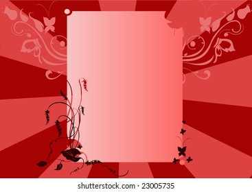 Vector illustration of funky Abstract floral border
