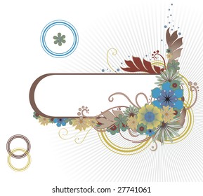 Vector illustration of funky Abstract floral frame