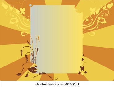 Vector illustration of funky Abstract floral border