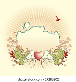 Vector illustration of funky Abstract floral  border