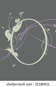 Vector illustration of funky Abstract floral border