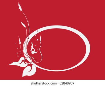 Vector illustration of funky Abstract floral border