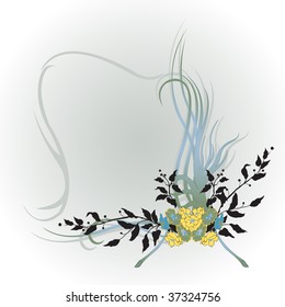 Vector illustration of funky Abstract floral  border