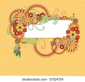 Vector illustration of funky Abstract floral frame