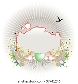 Vector illustration of funky Abstract floral  border