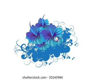 Vector illustration of  funky abstract flower