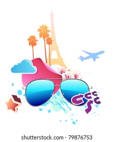 Vector illustration of  funky abstract summer background
