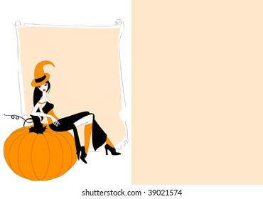 Vector Illustration of funky autumn related frame