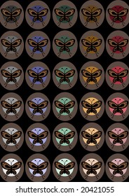 Vector illustration of  funky  butterflies  abstract pattern