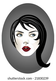 Vector illustration of funky cool young woman.
