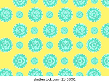 Vector illustration of  funky flowers abstract pattern