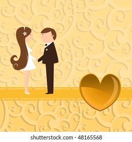 Vector illustration of funky invitation with cool young sexy couple