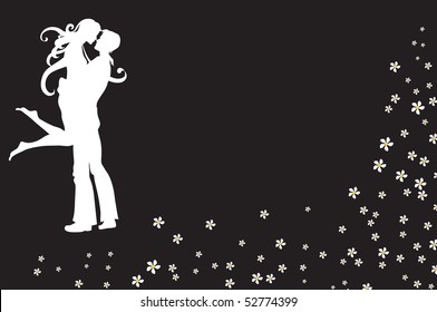 Vector illustration of funky invitation with cool young sexy couple