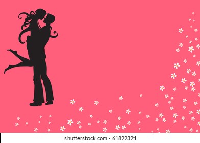Vector illustration of funky invitation with cool young sexy couple