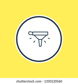 Vector illustration of funnel icon line. Beautiful utensil element also can be used as filter icon element.