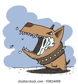 Vector illustration of funny angry doggy.