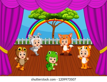vector illustration of a funny animal costume collections