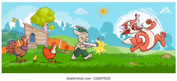 Ilustración vectorial, divertida postal animal, concepto de caricatura.