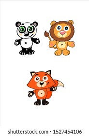 vector illustration of funny animals