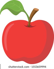 Imagen vectorial de una manzana graciosa al estilo de las caricaturas.