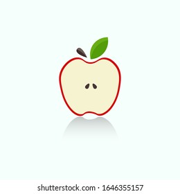 Imagen vectorial de una manzana graciosa al estilo de las caricaturas.