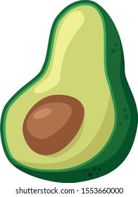 Vector illustration of a funny avocado in cartoon style.
