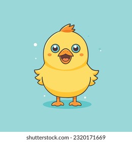 Vector illustration, funny baby chicken, on a white background, coloring pages