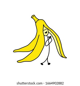 Vector illustration of funny Banana