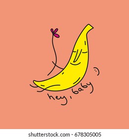 Vector illustration of a funny banana.