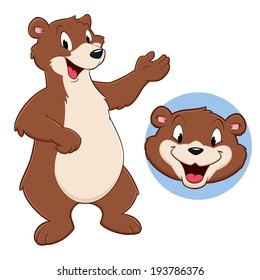 Vector illustration of a funny bear for design element