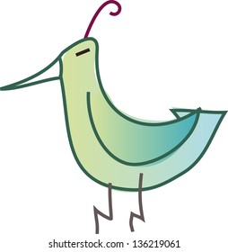 Ilustración vectorial de un pájaro divertido