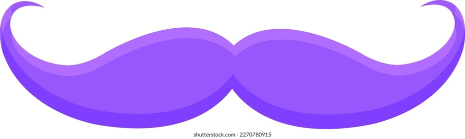 vector illustration of funny blue mustache, party template, clown mustache 