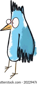 ilustración vectorial del loro azul divertido parado aislado 