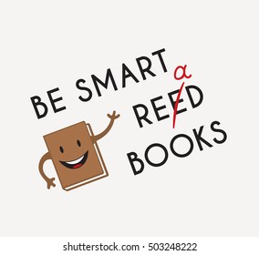 Vector illustration of funny book character isolated on white