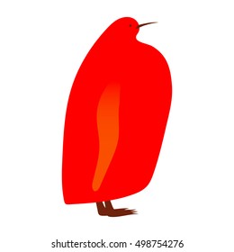 Vector illustration of funny bright  king penguin chick isolated on white background