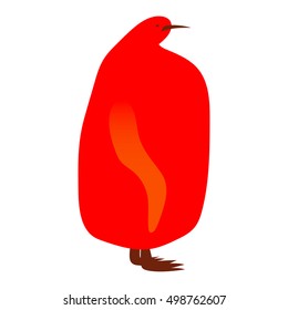 Vector illustration of funny bright  king penguin chick isolated on white background