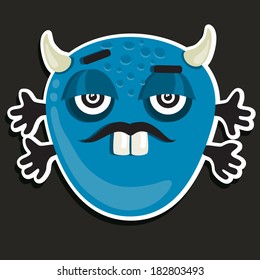 Vector illustration of a funny bright little monsters, can be used as stickers, design elements for kids, etc.