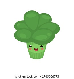  vector illustration with funny broccoli
, various character emotions. cartoon flat style. stickers