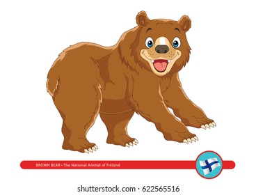 vector Illustration, a funny Brown Bear smiling