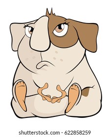 Vector Illustration of a Funny Brown Guinea Pig. Cartoon Character