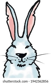 vector illustration of funny bunny easter