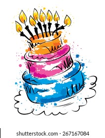 Vector illustration -- funny cake