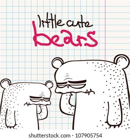 Vector illustration with funny cartoon bear character.