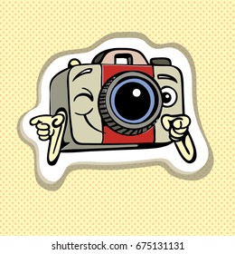Vector illustration of a funny cartoon camera.